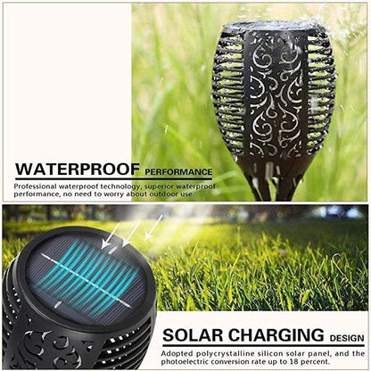 Solar Lights Outdoor Waterproof Dancing Fire Mashaal Flame Torch