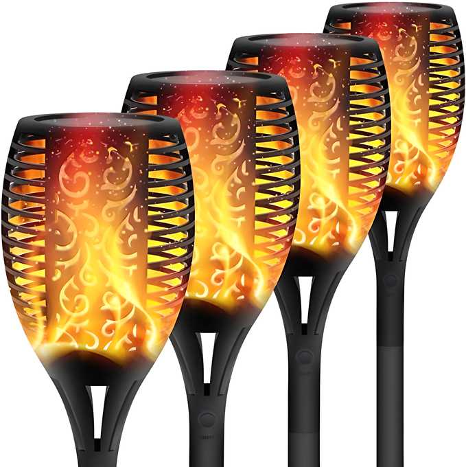 Solar Lights Outdoor Waterproof Dancing Fire Mashaal Flame Torch