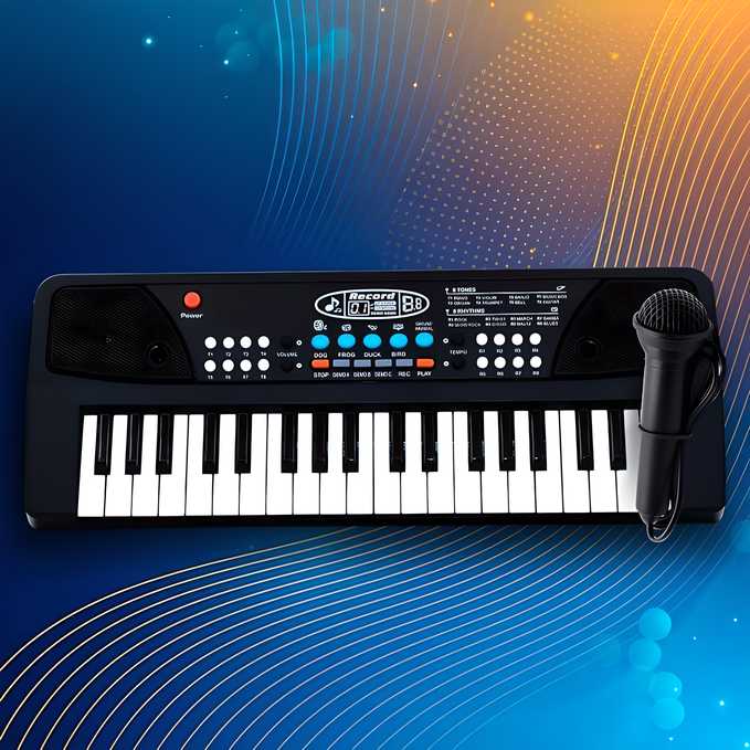 37 Keys Piano Keyboard Toy with Microphone, USB Power Cable & Sound Recording Function Analog Portable Keyboard