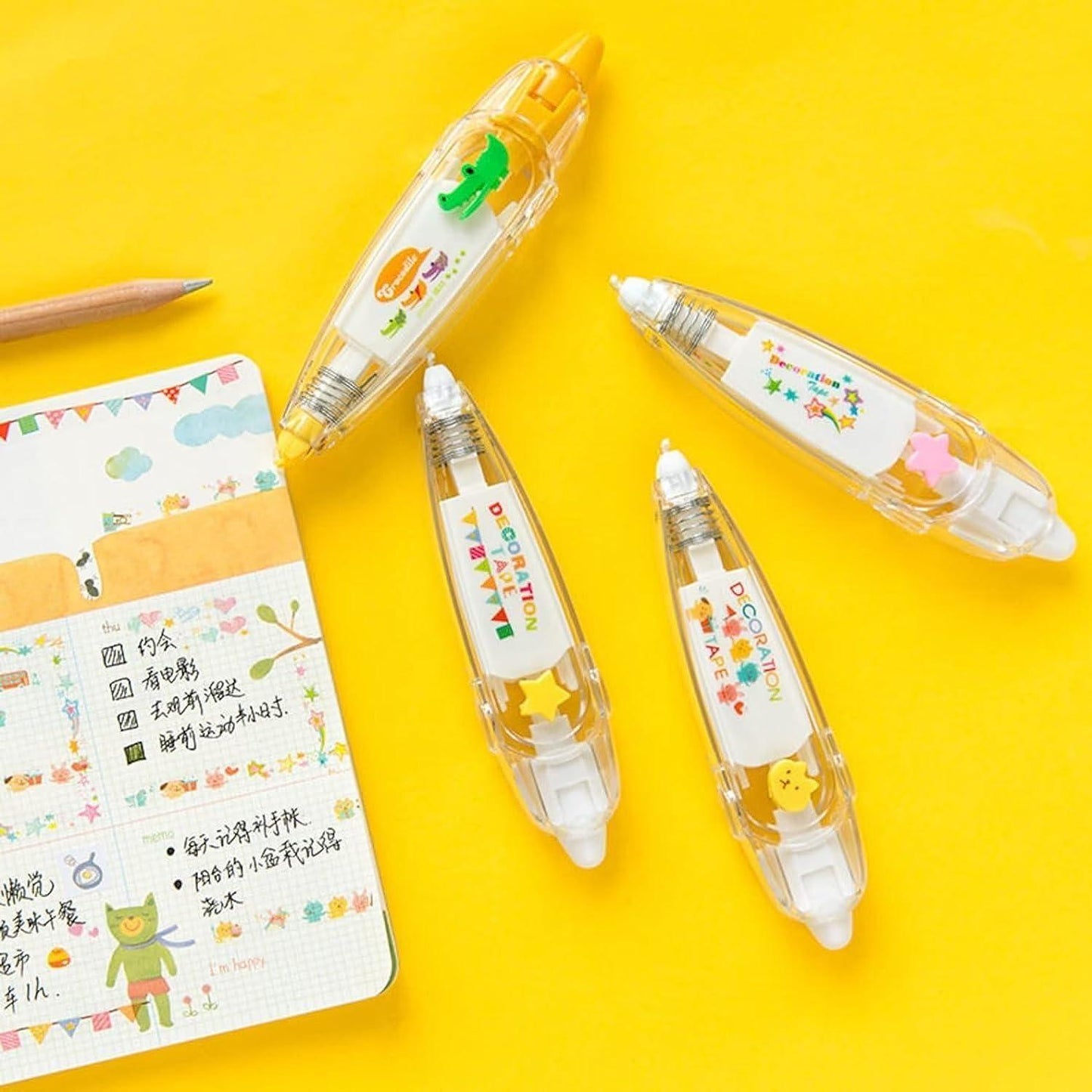 Decoration Tape Cute Novelty Sticker Pen Machine Pack of 2