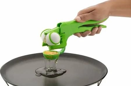 Plastic Handheld Egg Cracker with Separator for Raw Eggs